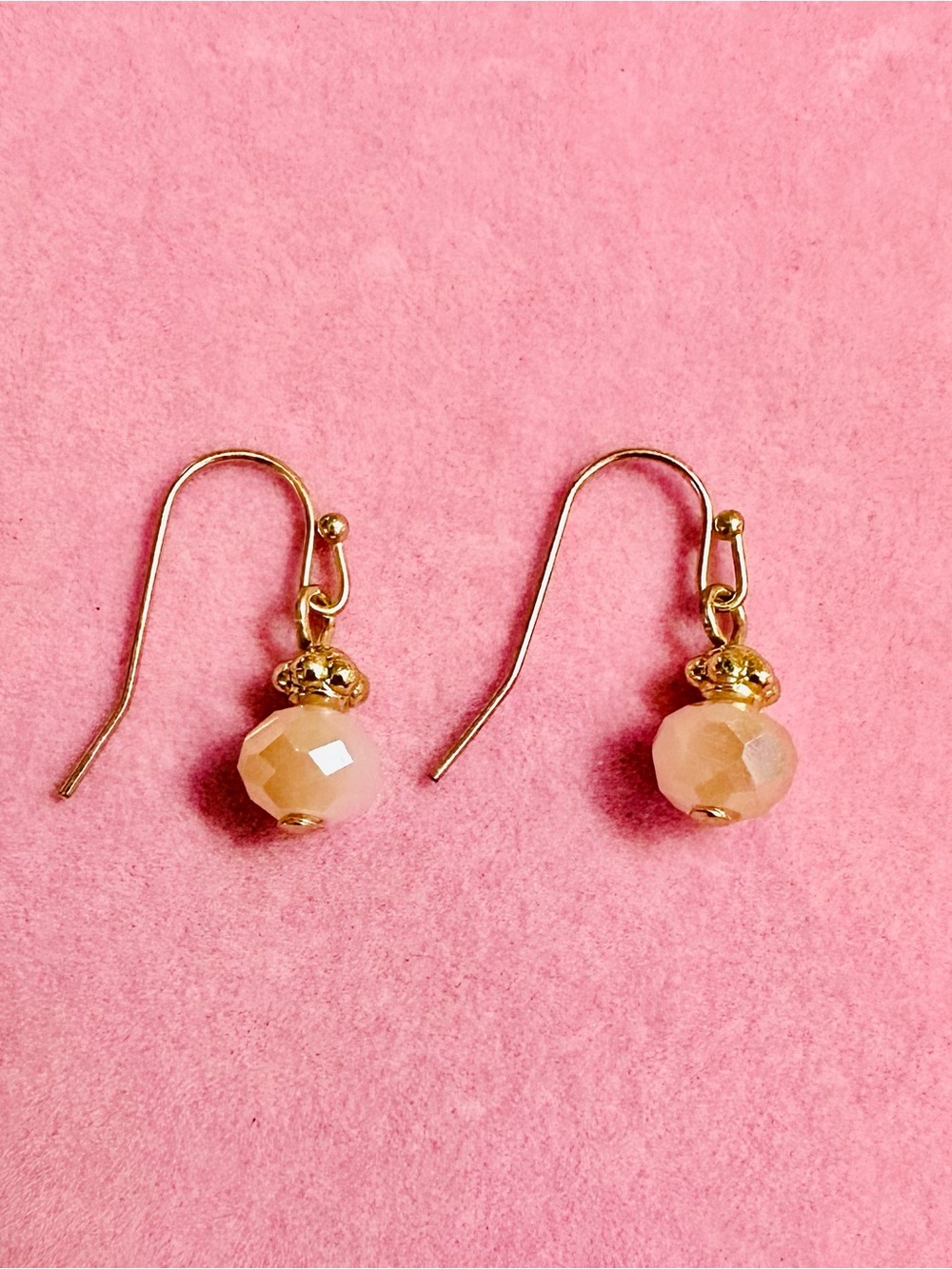 Blush Pink Faceted Drop Earrings